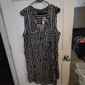 Torrid Black and White Striped Mini Dress